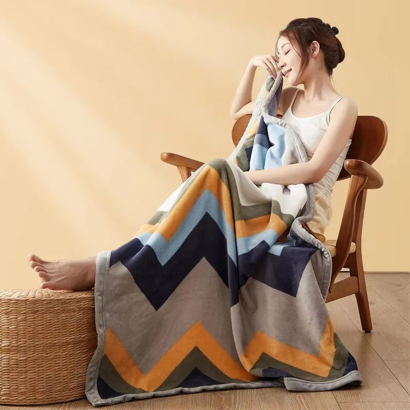 Extra Soft Flannel Blanket Thickened Nap Air Conditioning Blanket