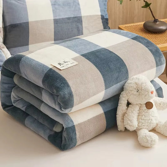 Extra Soft Flannel Blanket Thickened Nap Air Conditioning Blanket